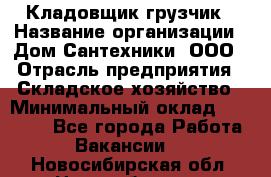 Кладовщик-грузчик › Название организации ­ Дом Сантехники, ООО › Отрасль предприятия ­ Складское хозяйство › Минимальный оклад ­ 14 000 - Все города Работа » Вакансии   . Новосибирская обл.,Новосибирск г.